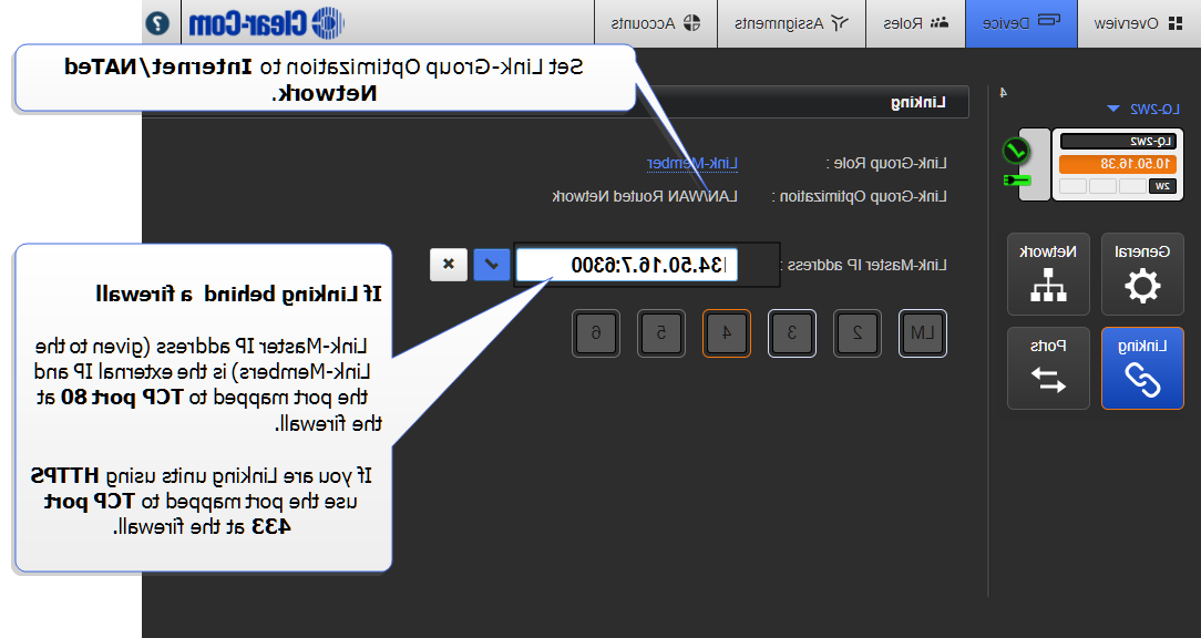 Link Member linking over WAN